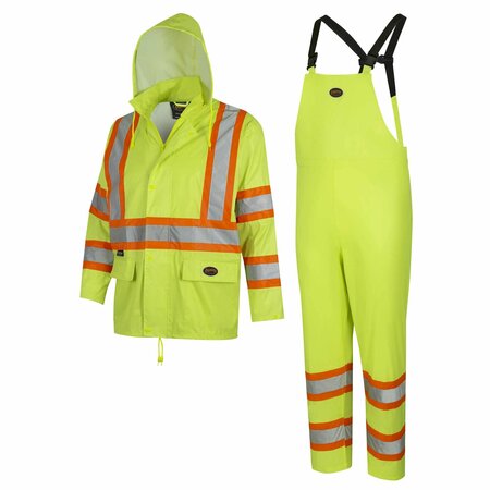 PIONEER Safety Rain Suit, Hi-Vis Orange, M V1080160U-M